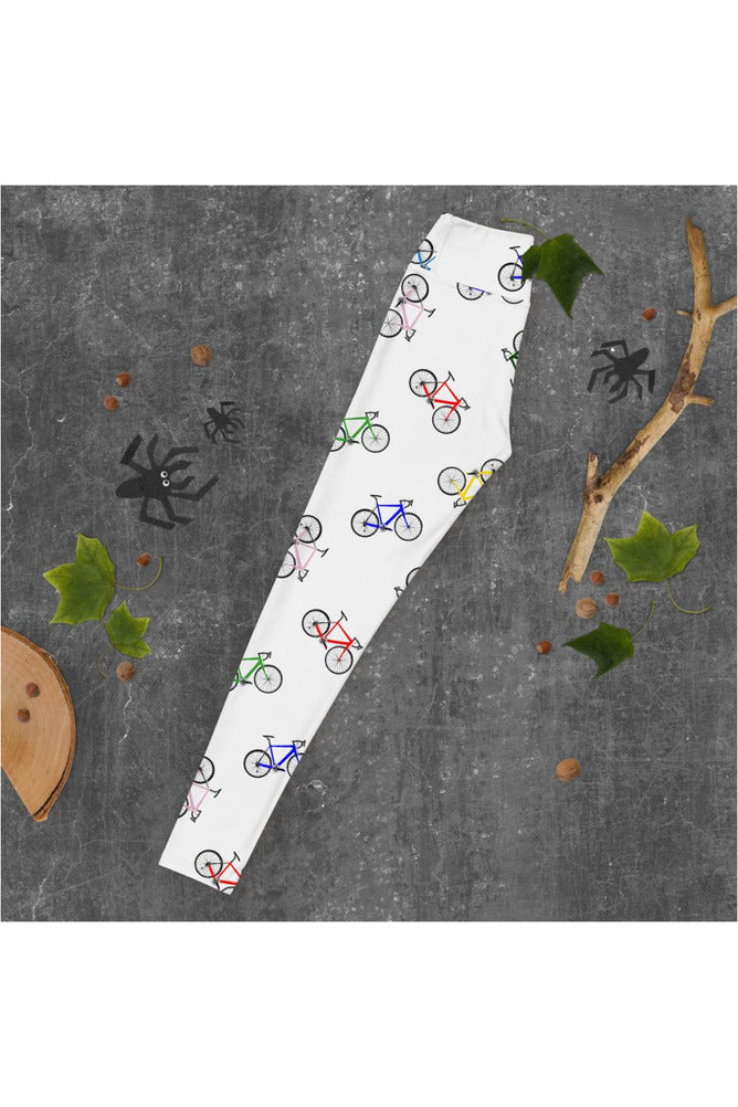 Bicycle Print Yoga Leggings - Objet D'Art