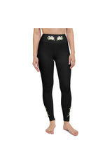 White Floral Yoga Leggings - Objet D'Art
