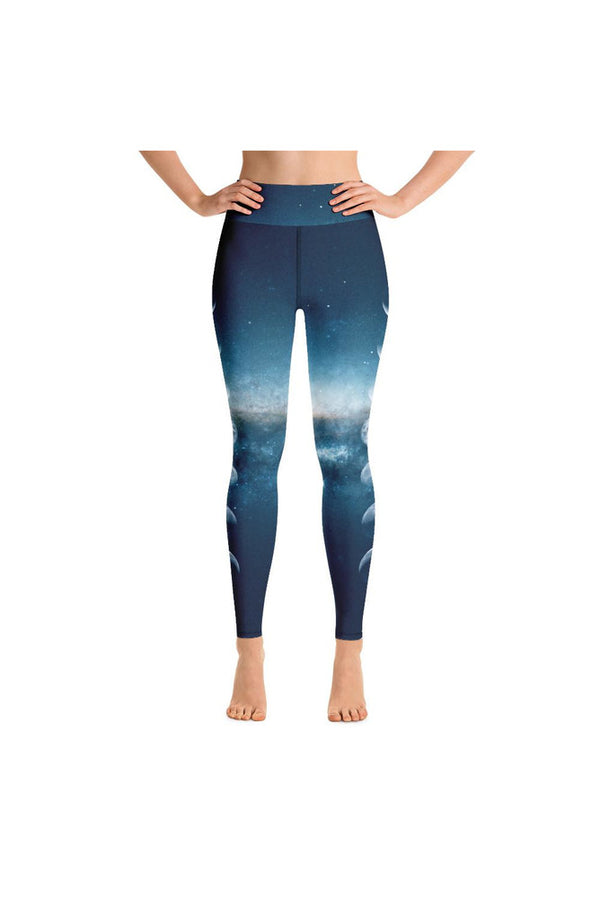 Edge of Galaxy Lunar Cycle Yoga Leggings - Objet D'Art