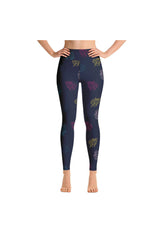 Colorful Leaves Yoga Leggings - Objet D'Art