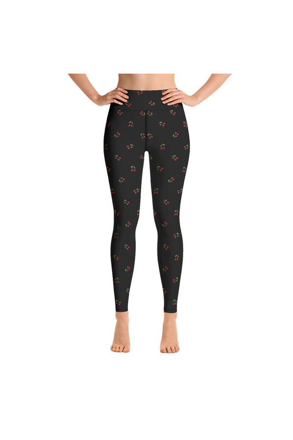 Cherry Print Yoga Leggings - Objet D'Art