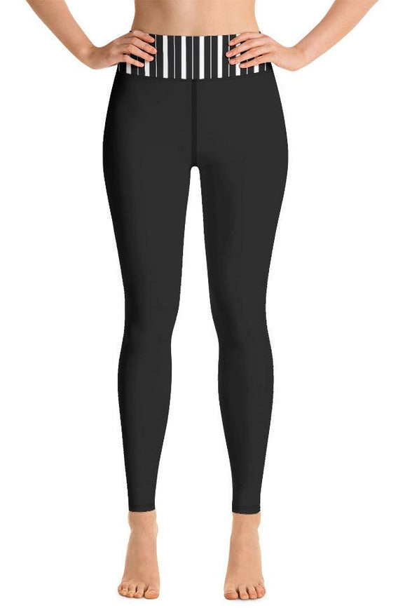 Striped Waistline Yoga Leggings - Objet D'Art