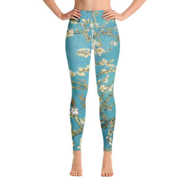 Van Gogh Almond Blossoms Yoga Leggings - Objet D'Art