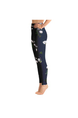 White Floral Yoga Leggings - Objet D'Art