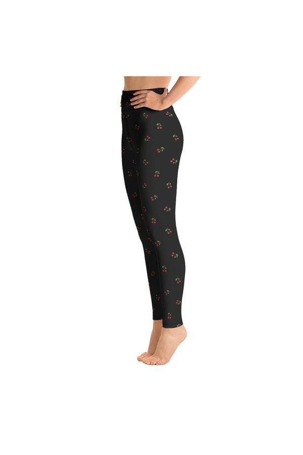 Cherry Print Yoga Leggings - Objet D'Art