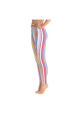 Vertical Stripes Yoga Leggings - Objet D'Art