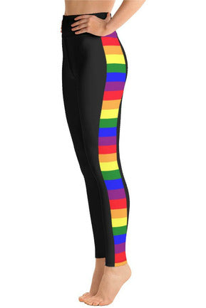 Rainbow Stripe Yoga Leggings - Objet D'Art