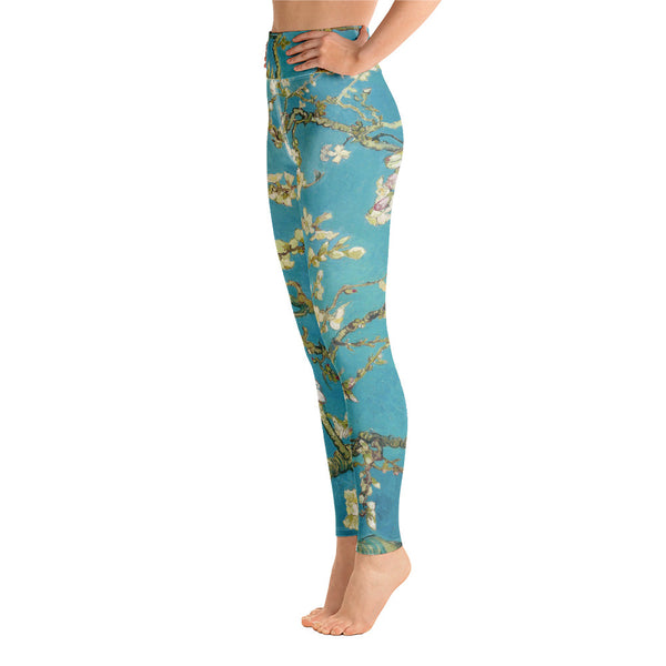 Van Gogh Almond Blossoms Yoga Leggings - Objet D'Art