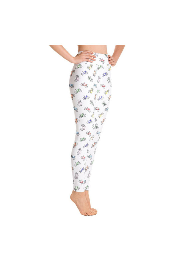 Bicycle Print Yoga Leggings - Objet D'Art
