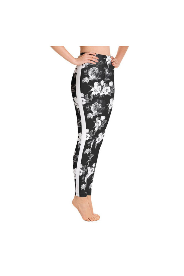Dark Floral Print Yoga Leggings - Objet D'Art