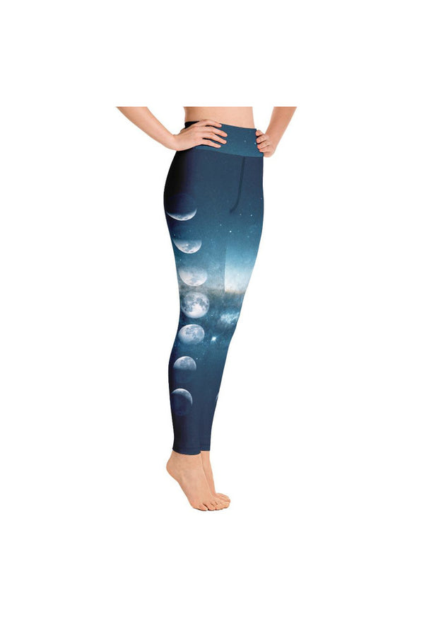 Edge of Galaxy Lunar Cycle Yoga Leggings - Objet D'Art