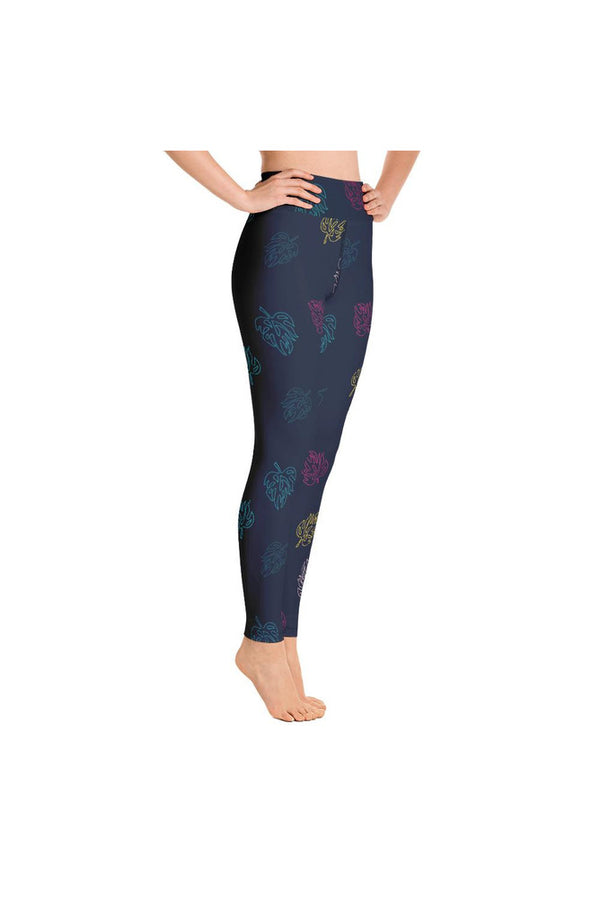 Colorful Leaves Yoga Leggings - Objet D'Art