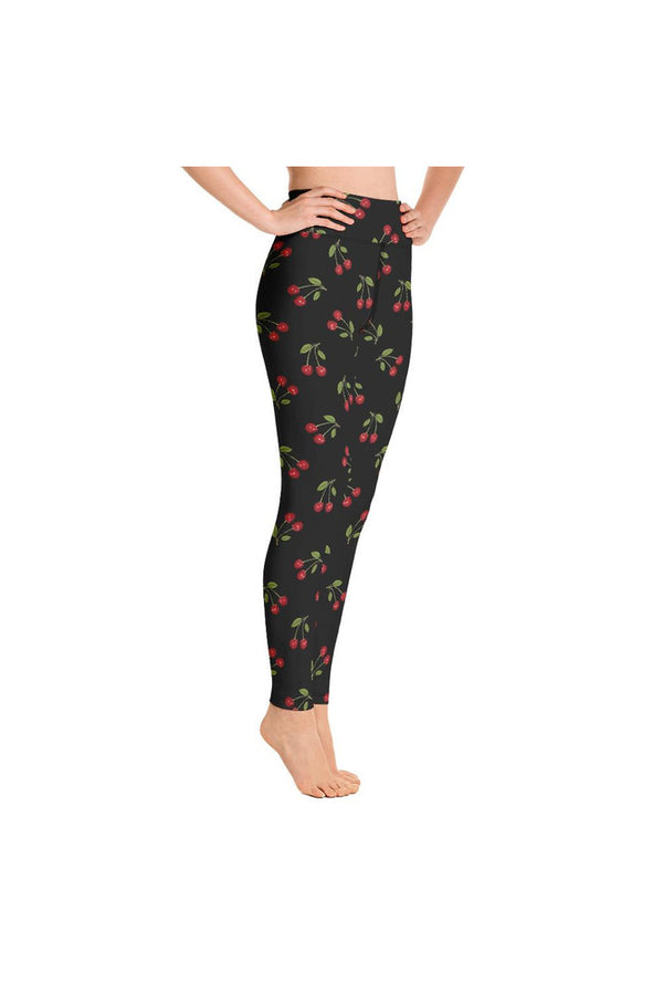Cherry Print Yoga Leggings - Objet D'Art