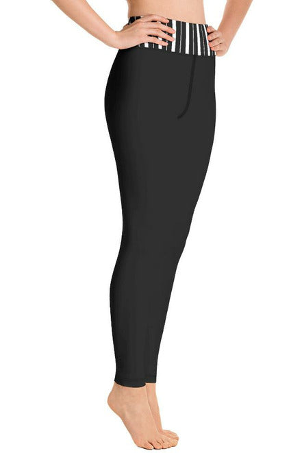 Striped Waistline Yoga Leggings - Objet D'Art