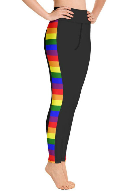 Rainbow Stripe Yoga Leggings - Objet D'Art