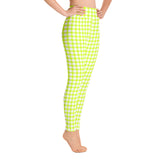 Lime Green Gingham Yoga Leggings - Objet D'Art