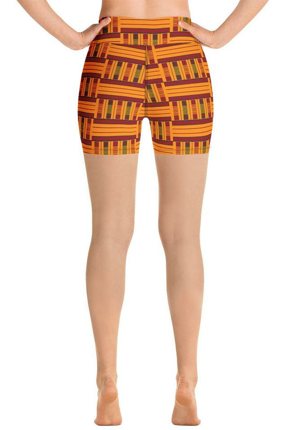 Kente Yoga Shorts - Objet D'Art