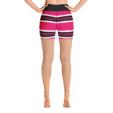 Innuendos of Pink Striped Yoga Shorts - Objet D'Art