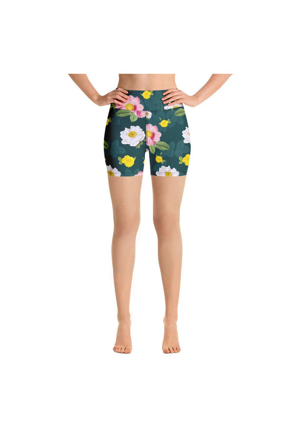 Floral Flurry Yoga Shorts - Objet D'Art