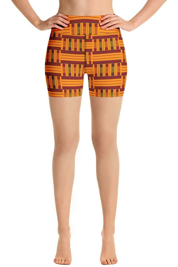 Kente Yoga Shorts - Objet D'Art