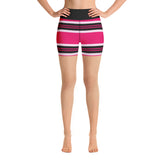 Innuendos of Pink Striped Yoga Shorts - Objet D'Art