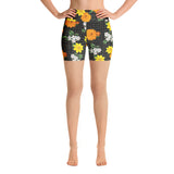 Warm Florals Yoga Shorts - Objet D'Art