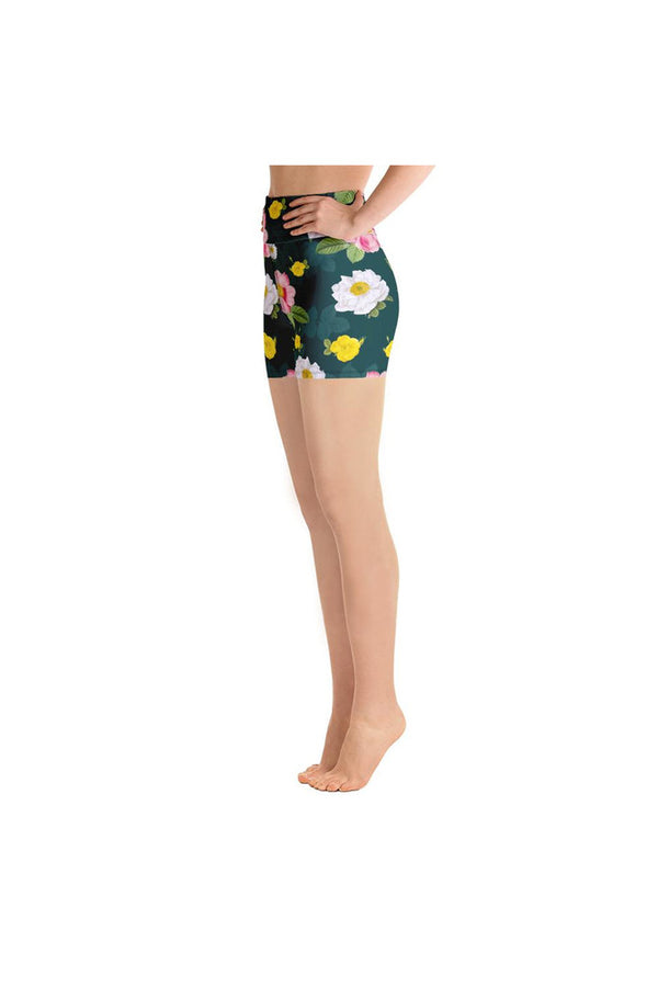 Floral Flurry Yoga Shorts - Objet D'Art