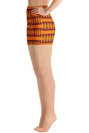 Kente Yoga Shorts - Objet D'Art