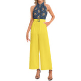 Halter Neck Buckle Belted Jumpsuit - Objet D'Art