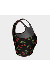 Cherry Print Athletic Crop Top - Objet D'Art