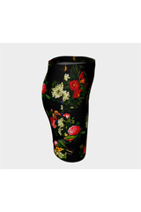 Floral Midnight Fitted Skirt - Objet D'Art