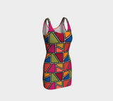 Painted Window Pane Bodycon Dress - Objet D'Art