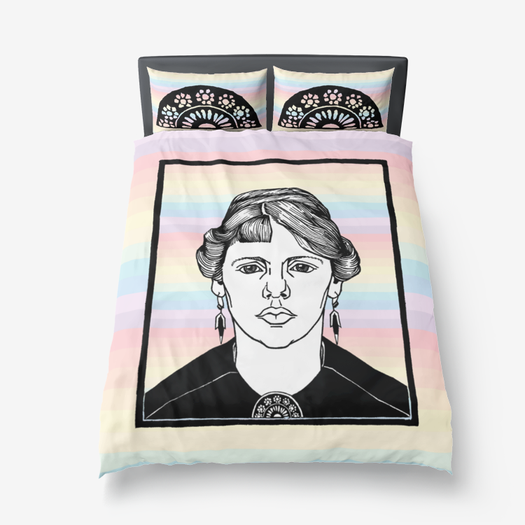 Portrait of the Unknown Woman Microfiber Duvet Cover - Objet D'Art