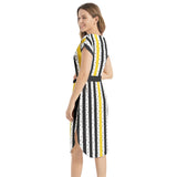 Notched Neck Belted Dress - Objet D'Art