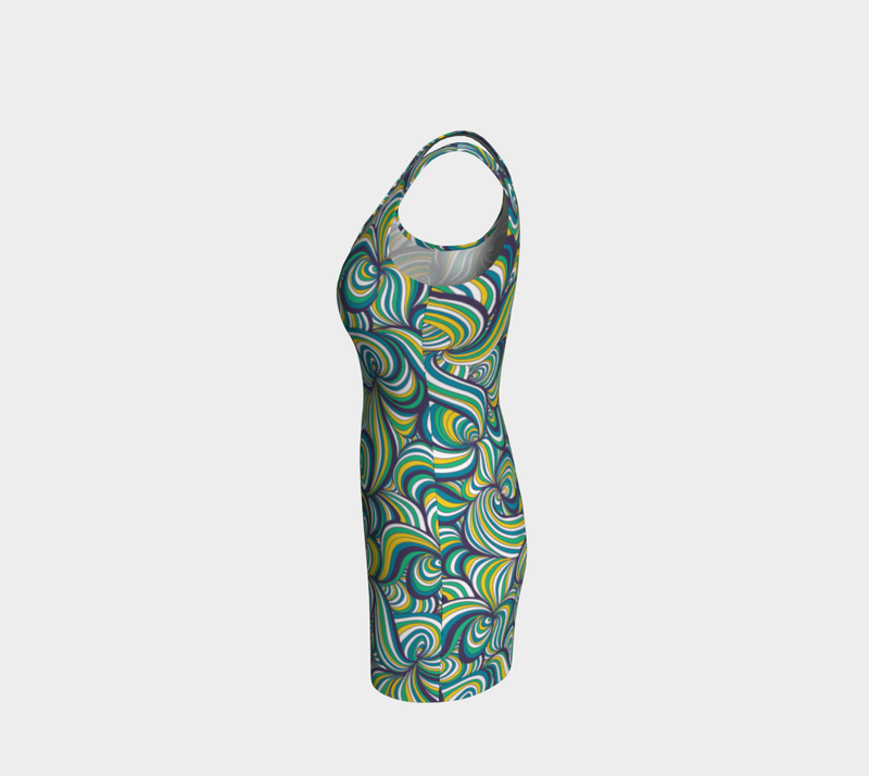 Swirls Bodycon Dress - Objet D'Art