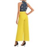 Halter Neck Buckle Belted Jumpsuit - Objet D'Art