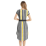 Notched Neck Belted Dress - Objet D'Art