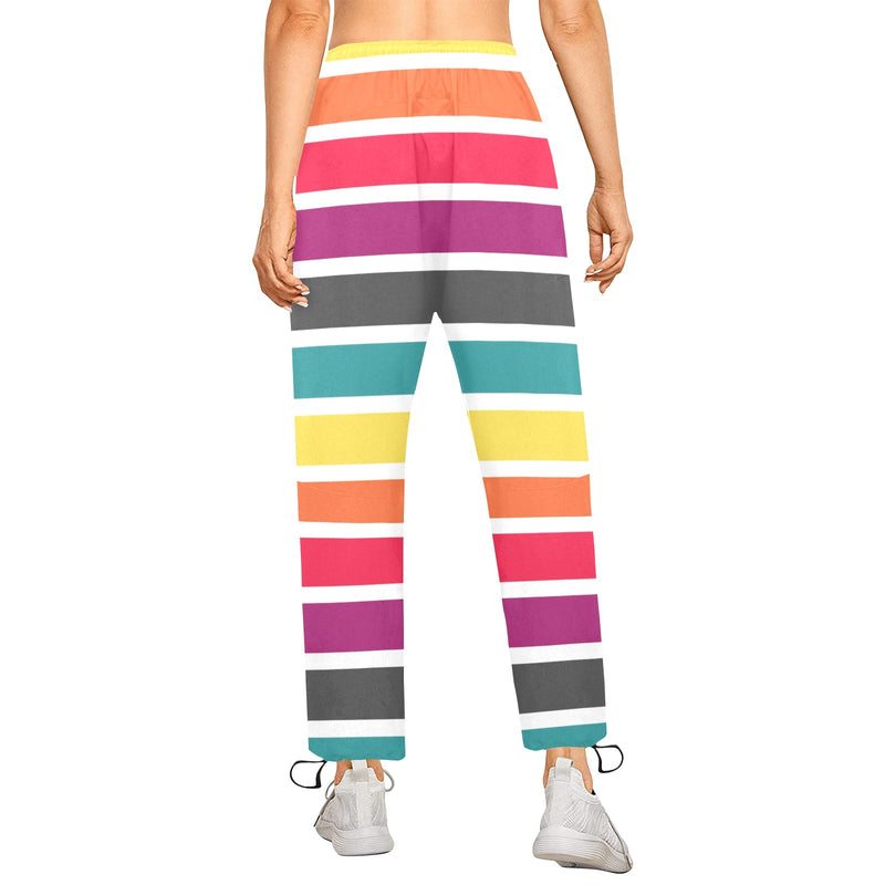 double print color pallette Women's Quick Dry Cargo Sweatpants (Model L65) - Objet D'Art