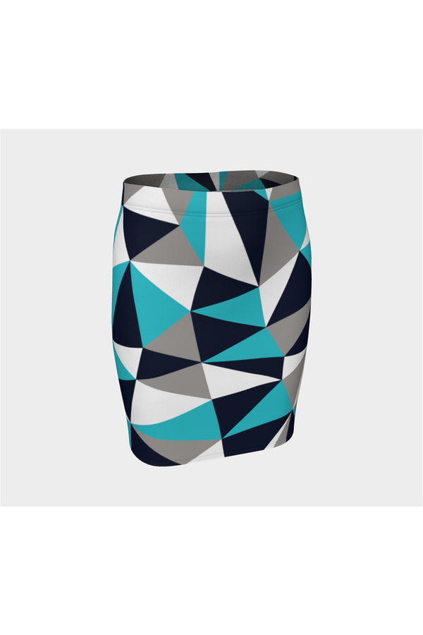 Calico Blue Fitted Skirt - Objet D'Art