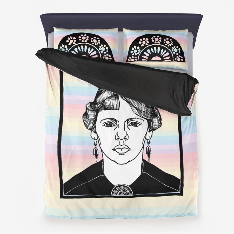 Portrait of the Unknown Woman Microfiber Duvet Cover - Objet D'Art