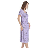 Puff Sleeve Split Thigh Midi Dress - Objet D'Art