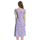 Puff Sleeve Split Thigh Midi Dress - Objet D'Art