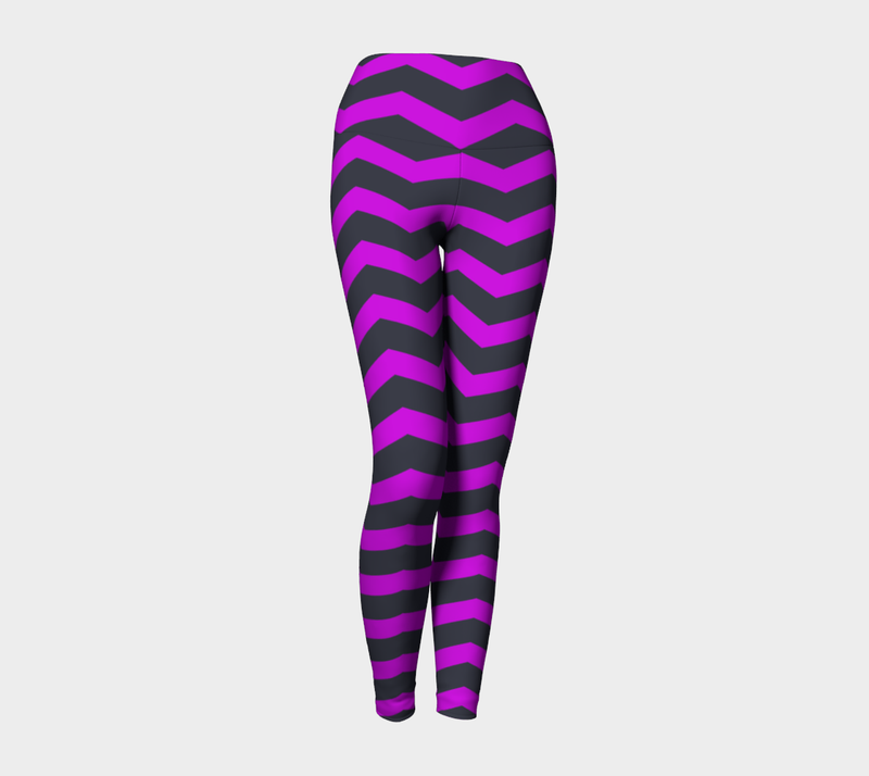 Purple Chevron Yoga Leggings - Objet D'Art