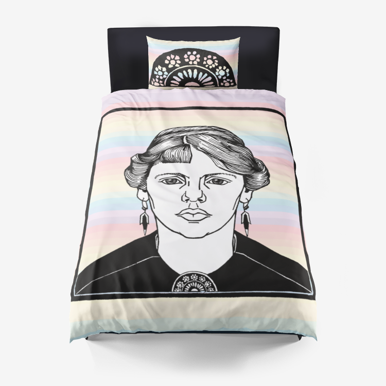 Portrait of the Unknown Woman Microfiber Duvet Cover - Objet D'Art