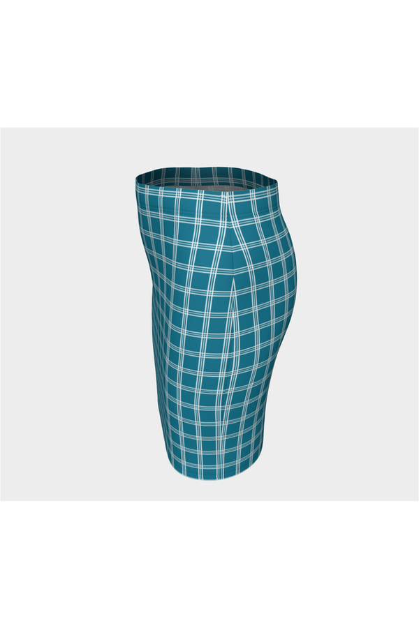 Tattersall Blue Fitted Skirt - Objet D'Art
