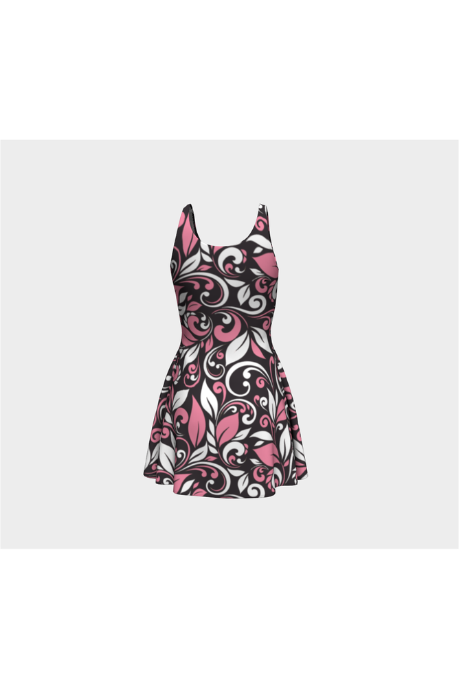 Pink and White Floral Flare Dress - Objet D'Art