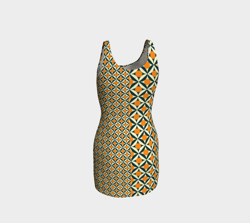 Vintaged Asymmetry Bodycon Dress - Objet D'Art