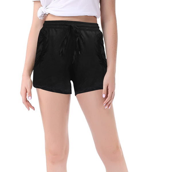 black 2 9k Women's Mid-Length Board Shorts (Model L55) - Objet D'Art