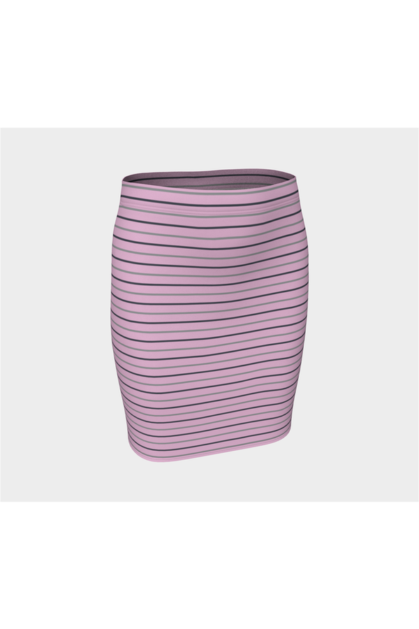 Pink Pinstripe Fitted Skirt - Objet D'Art