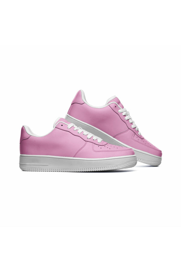 Pink Unisex Low Top Leather Sneakers - Objet D'Art